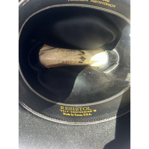 Resistol 4X Beaver Self Conforming Black Cowboy Hat‎ Size 6 7/8 Long Oval - Picture 2 of 11